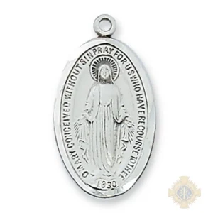 Sterling Silver Miraculous Medal Pendant