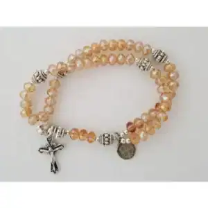 Champagne Crystal Wrist Rosary