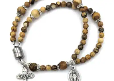 Picture Jasper Wrist Rosary – Five Decade Natural Stone Rosary Bracelet