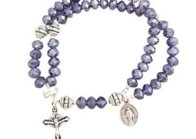 Purple Crystal Wrist Rosary – Five Decade Rosary Bracelet