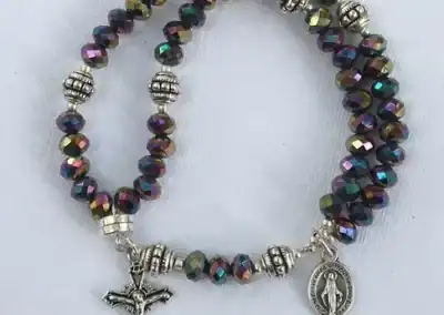 Rainbow Crystal Wrist Rosary – Five Decade Rosary Bracelet