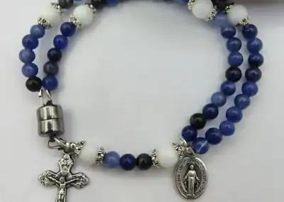 Sodalite Wrist Rosary – Five Decade Natural Stone Rosary Bracelet
