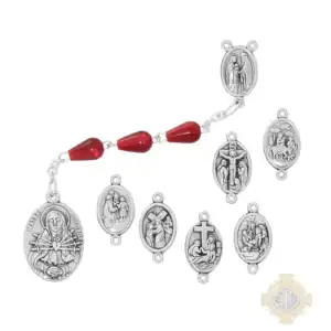 Red Teardrop Seven Sorrows Rosary