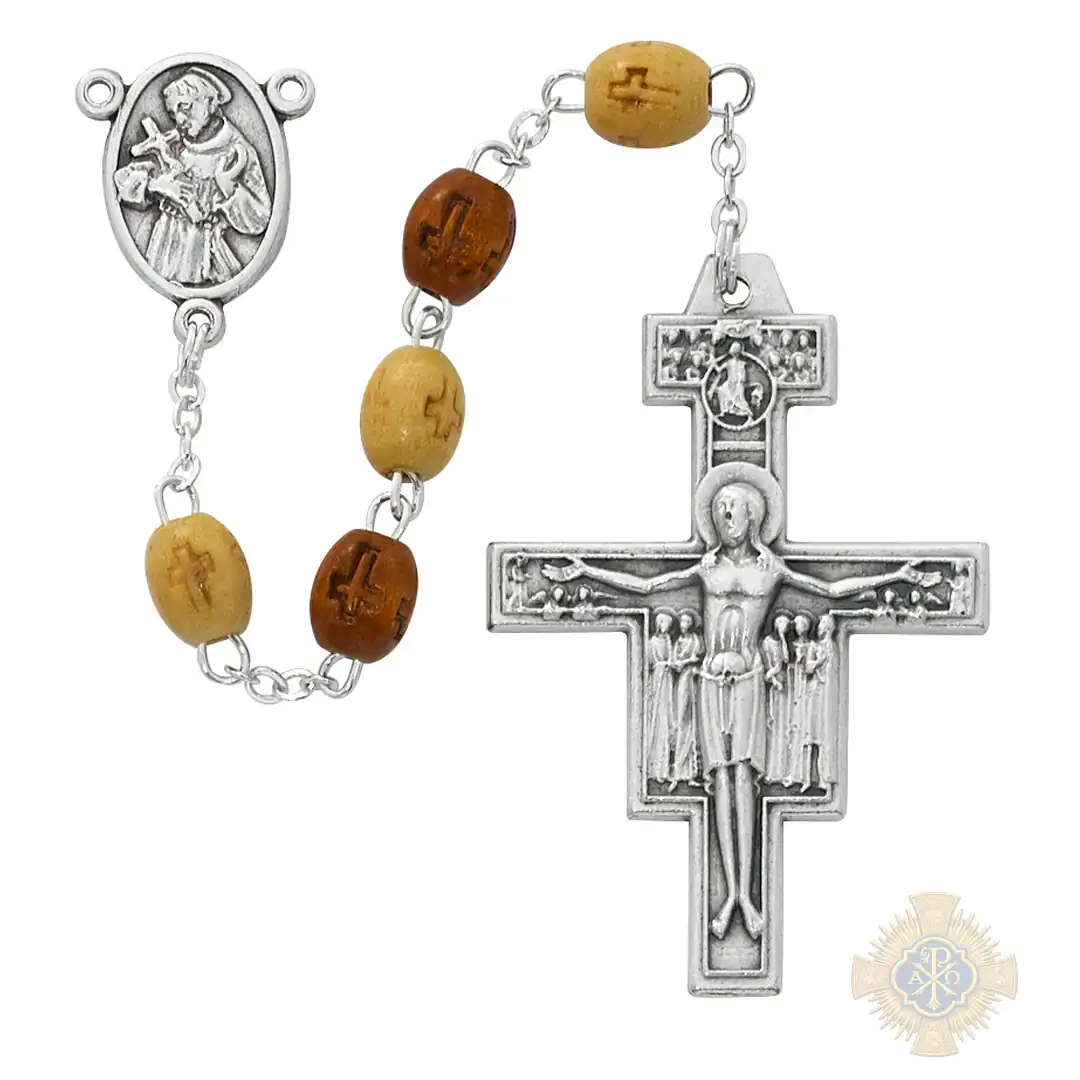 Wood Tau Rosary Wood Tau Rosary