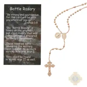 Copper Plated Battle Rosary Carded