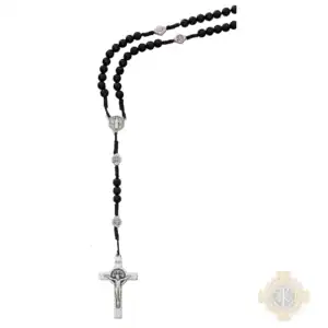 Black Corded St. Benedict Rosary