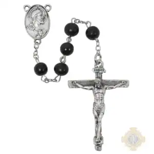 Black Wood Sacred Heart Rosary