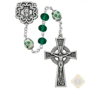 Green And Ceramic Celtic Rosary