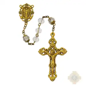 Antique Gold Plating Crystal Rosary