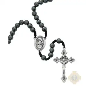 Corded St Michael Hematite Rosary