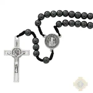 Corded Miraculous Hematite Rosary