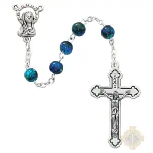 Blue Swirl Rosary Plastic Box