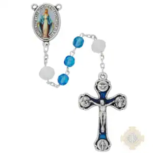 6mm Capril Blue Colorful Rosary In Clear Top Box