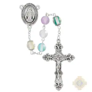 8mm Multi-Color Sparkle Glass Rosary