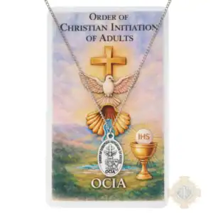 OCIA Medal & Holy Card Set – 18-Inch Chain