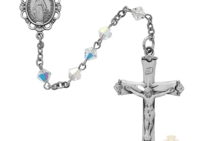 Crystal Swarovski Bead Rosary with Sterling Silver Crucifix