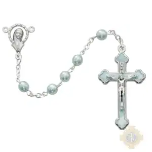 5mm Blue Rosary Blue Epoxy Crucifix