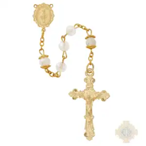 Gold-Plated Tin-Cut Crystal Rosary – 6mm