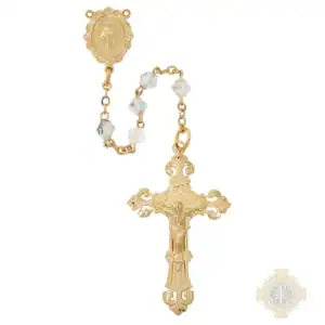 Gold-Plated Swarovski Crystal Rosary – 5mm