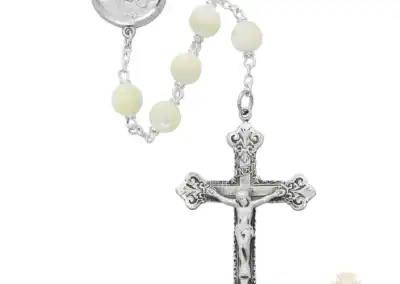 Genuine Mother of Pearl Rosary with Sterling silver Crucifix