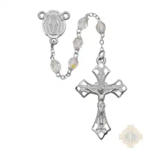 Aurora Glass Rosary with Pewter Crucifix