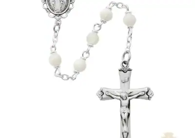Genuine Mother of Pearl Rosary with Sterling silver Crucifix