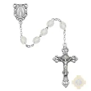 Aurora Glass April Rosary with Zinc Alloy Crucifix