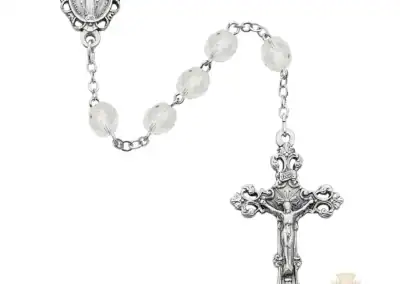 Aurora Glass April Rosary with Zinc Alloy Crucifix