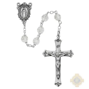 Crystal Tin Cut Rosary with Sterling silver Crucifix