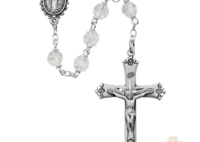 Crystal Tin Cut Rosary with Sterling silver Crucifix