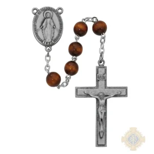 Brown Round Wood Rosary