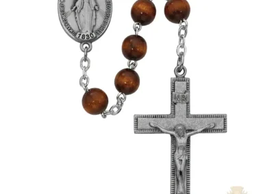 Brown Round Wood Rosary