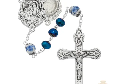 Lourdes Metallic Rosary with Zinc Alloy Crucifix