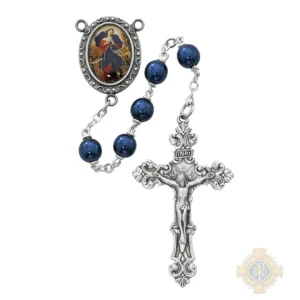 Blue Our Lady Undoer of Knots Rosary with Pewter Crucifix