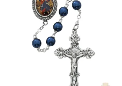 Blue Our Lady Undoer of Knots Rosary with Pewter Crucifix