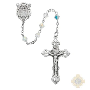 Crystal Swarovski Bead Rosary with Sterling Silver Crucifix