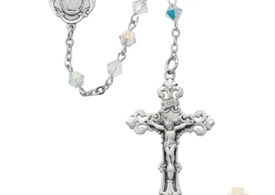 Crystal Swarovski Bead Rosary with Sterling Silver Crucifix