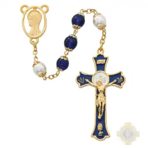 Blue Holy Mass Crucifix Rosary