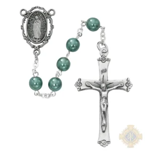 Teal Our Lady Of Guadalupe Rosary With Pewter Crucifix