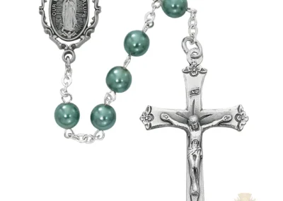 Teal Our Lady Of Guadalupe Rosary With Pewter Crucifix