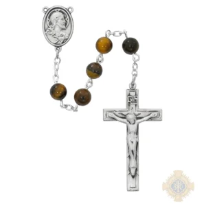 Tiger Eye With Sterling Rosary