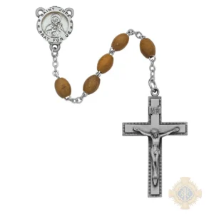 Olive Wood St. Jude With Pewter Crucifix