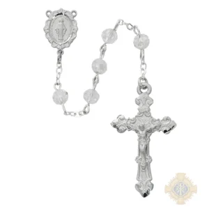 Crystal Aurora Rosary With Pewter Crucifix