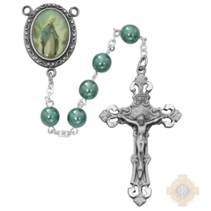 Teal Ol Grace Rosary With Pewter Crucifix