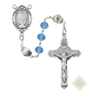 Sterling Silver Ceramic Rosary