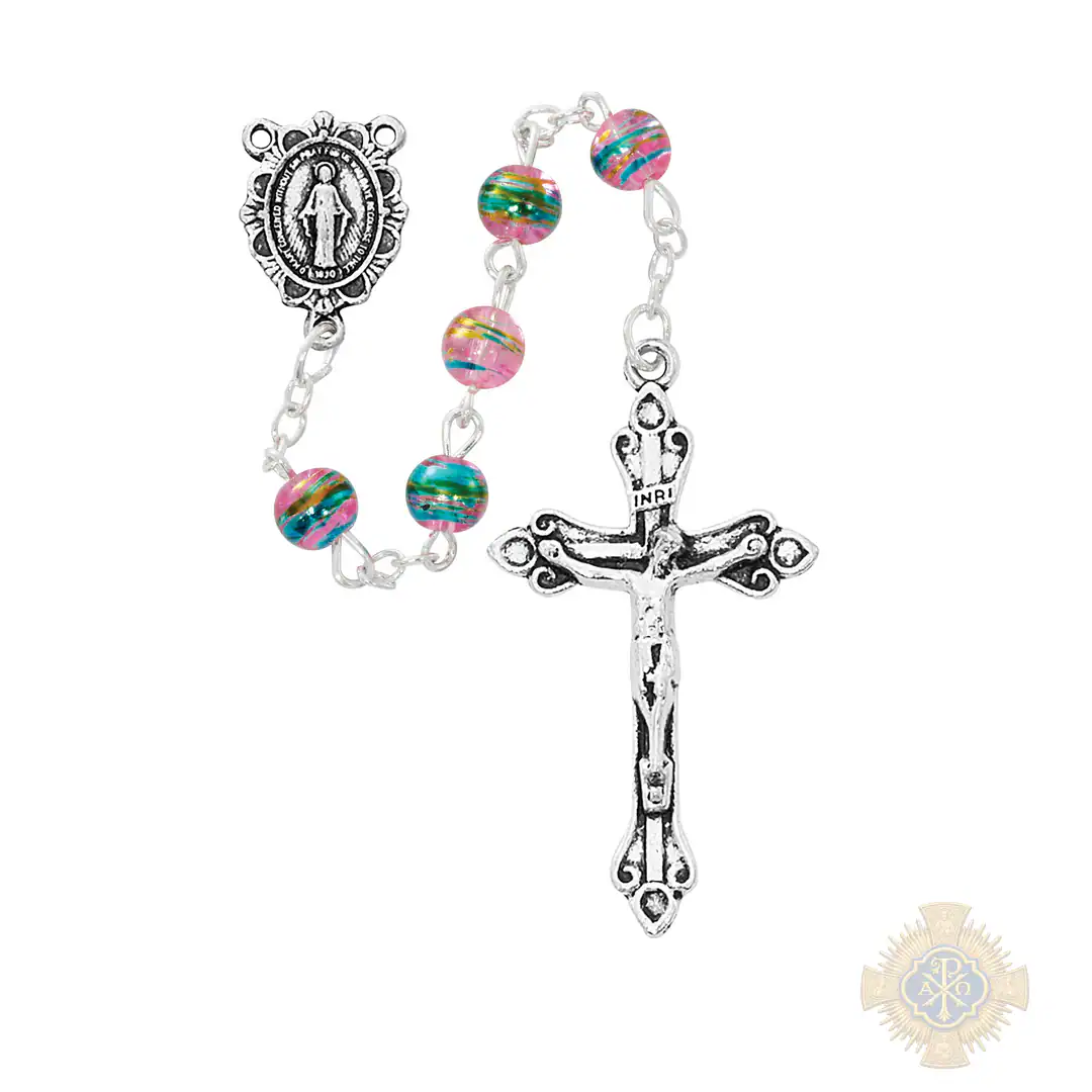 Pink Multi-Color Rosary Deluxe Gift Box Pink Multi-Color Rosary Deluxe Gift Box
