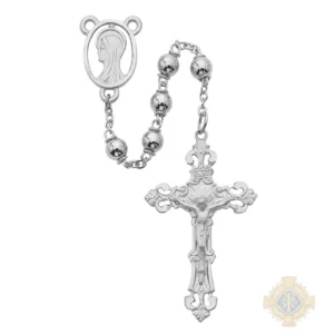 Silver Rosary With Pewter Crucifix