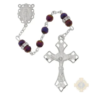 Metallic Purple Crystal Rosary