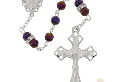 Metallic Purple Crystal Rosary