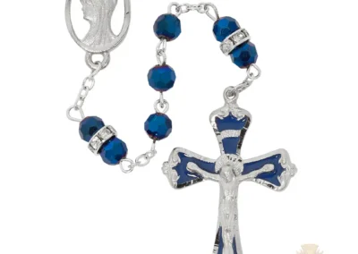 Metallic Blue Crystal Rosary